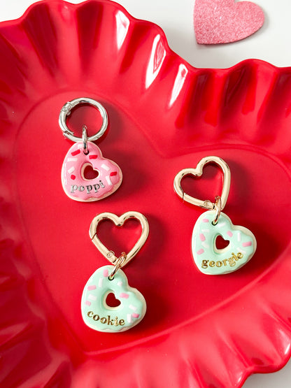 heart donut | pet id tag