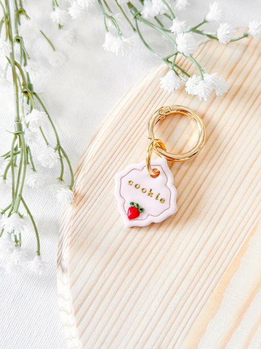 strawberry| pet id tag